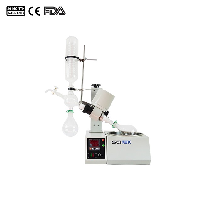 مبخر دوار، مع مضيف قابل للإمالة